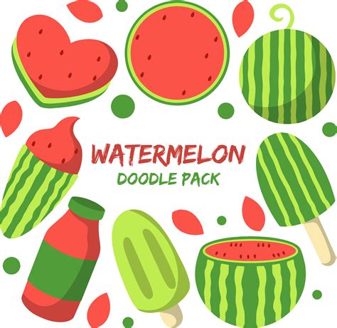 Watermelon Doodle Pack 20296137 Vector Art At Vecteezy