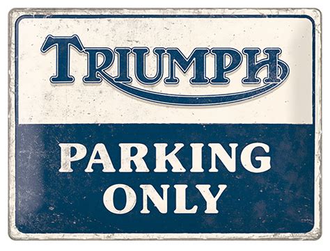 Plaque Triumph Parking Only X Garage Atelier Les Plaques