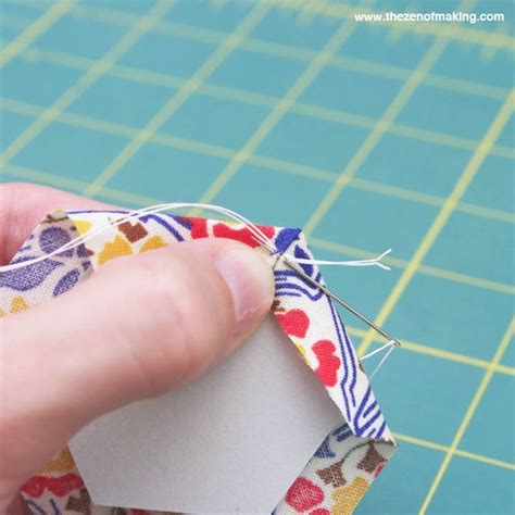 Tutorial English Paper Piecing Hexies Part Red Handled Scissors