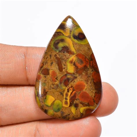 Fruit Jasper Flatback Polished Cabochons Natural Fruit Jasper Pear