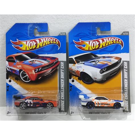 Hot Wheels Dodge Challenger Drift Car Orange White Shopee Malaysia