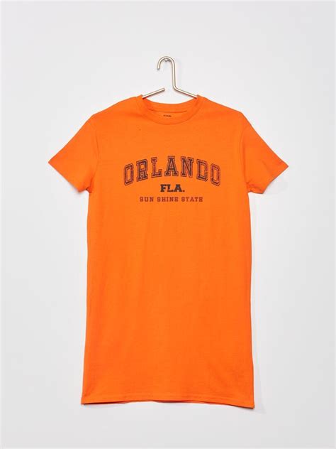 Vestido Tipo Camiseta De Punto NARANJA Kiabi 8 00