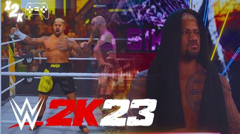 WWE 2K23 Solo Sikoa Entrance Signatures Finishers Victory Scene