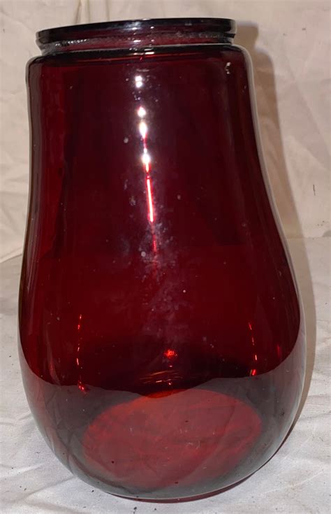 Dietz Lantern Globe Ruby Red Glass Fitzall Loc Nob Usa Etsy