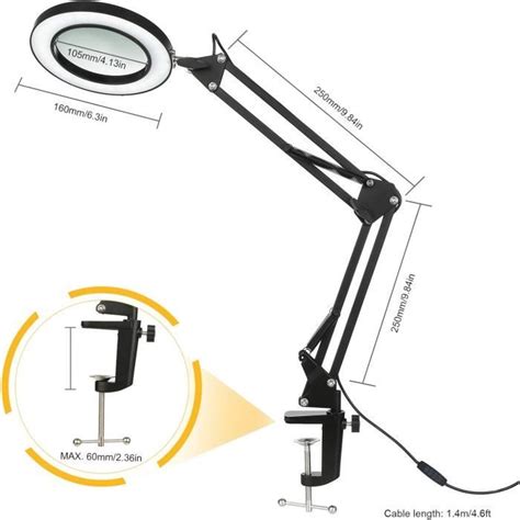 Lampe Loupe À Led Avec Pince Loupe Avec Lumière De 8 Dioptries Lampe