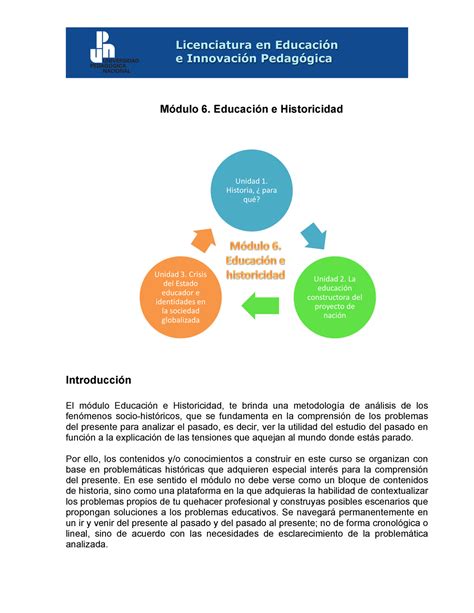 Programa Del M Dulo M Dulo Educaci N E Historicidad