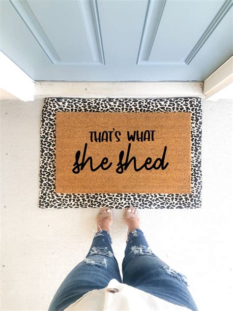 Thats What She Shed Doormat Babe Cave Doormat She Shed Etsy