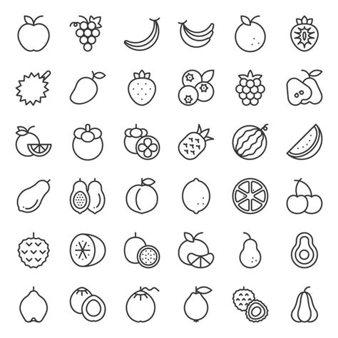 Fruit Icon Set Stock Vector Image By Sumbajimartinus