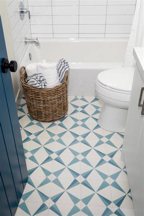 Blue And White Patterned Bathroom Floor Tiles Floor Roma