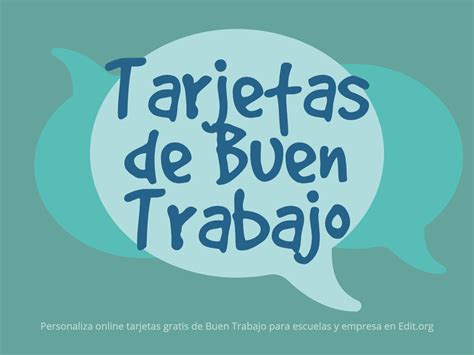 Editar Tarjetas De Buen Trabajo Felicitaciones