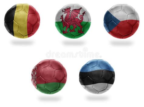 Soccer Team Group D Football Balls With National Flags Of Argentina