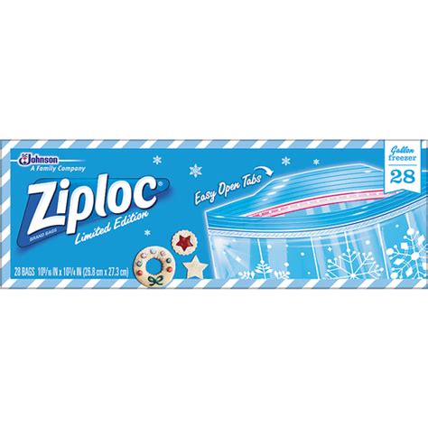 Ziploc Limited Edition Holiday Gallon Freezer Storage Bags 28 Ct Box