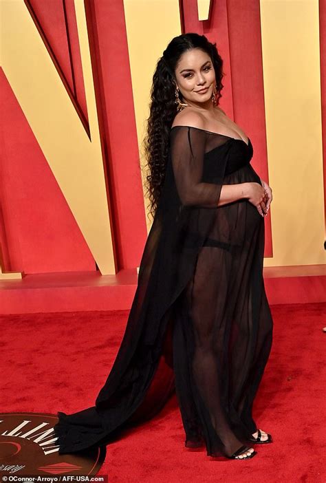 Vanessa Hudgens Is A Sheer Delight With A Glamorous Black Maternity