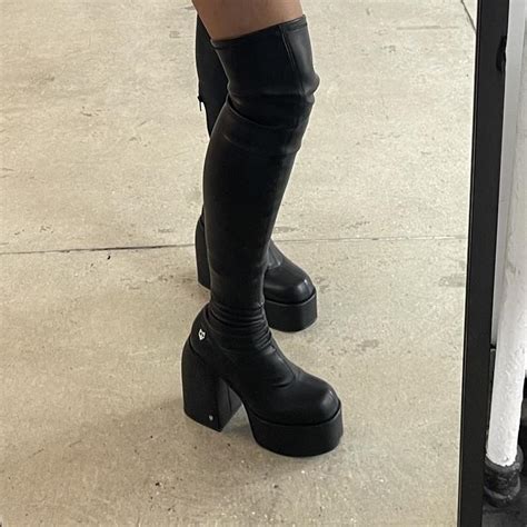 Naked Wolfe Women S Black Boots Depop