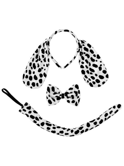 Dalmatian Ears Headband Set - Black & White Spotted Dog Headband Ears & Tail | Dalmatian costume ...