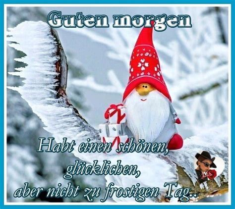 An Image Of A Gnome With Snow On The Ground And Words Written In German