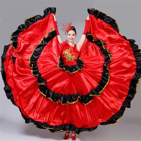 Flamenco Skirt Spanish Senorita Flamenco Dancer Fancy Dress Costume