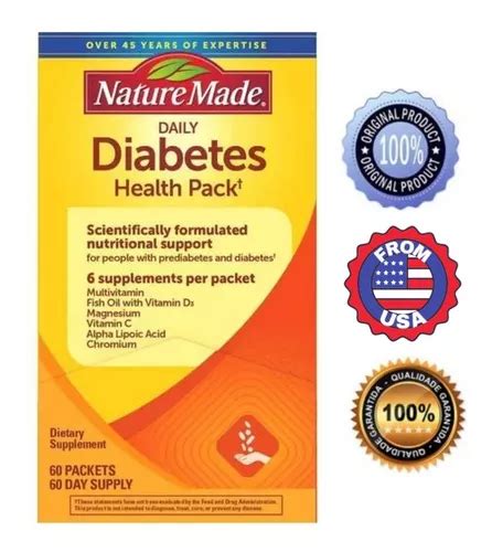 Nature Made Daily Diabetes Health Pack Com 60 Pacotes Frete Grátis