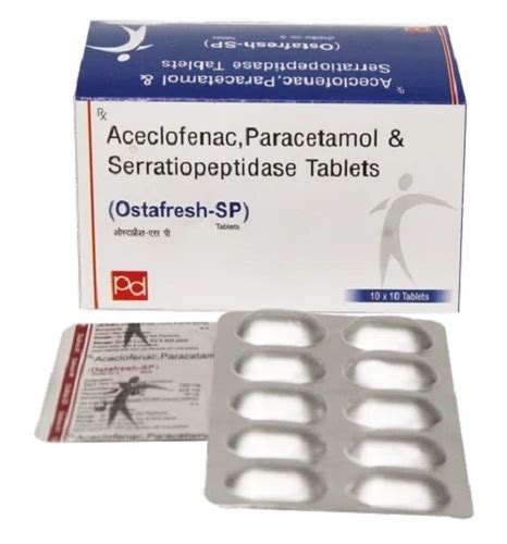 Aceclofenac 100mg Paracetamol 325mg And Serratiopeptidase Tablets At Best Price In Mohali