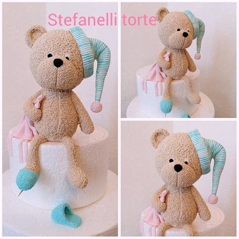 Teddy Bear Cake Topper Decorated Cake By Stefanelli Cakesdecor