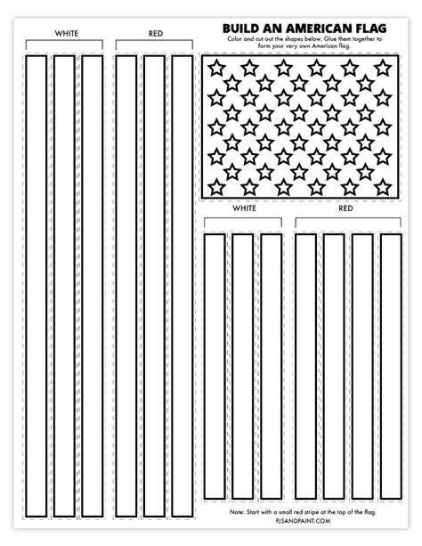 Free Printable Build An American Flag Craft Pjs And Paint