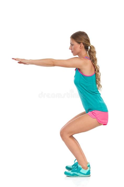 111 Isolated Side Squat View Woman Stock Photos Free And Royalty Free