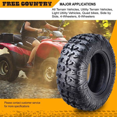 Set 4 Premium Free Country Atv Utv Tires 25x8 12 25x8x12 8pr Side Scuff Guard Ebay