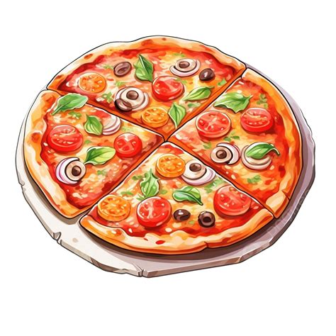 Cute Pizza Fast Food Stationary Sticker Oil Painting Pizza Fast Food