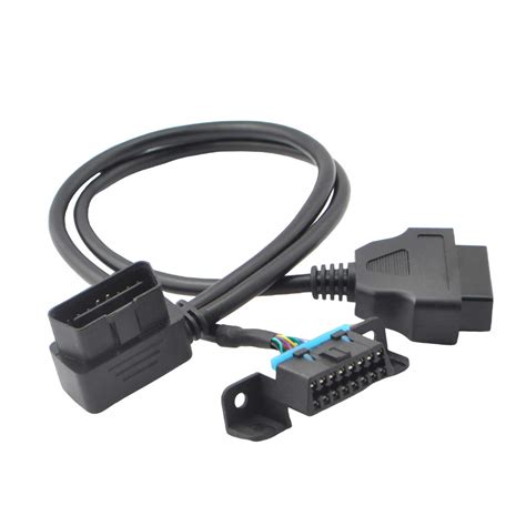 Buy Ikkegol Right Angle Universal Obd2 Obd Ii 16 Pin Splitter Y Open Cable J1962 1 Male To 2