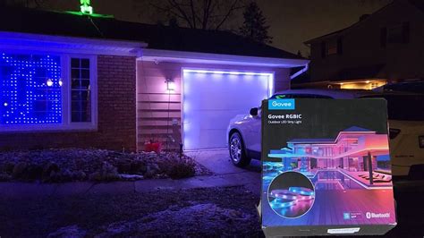 Govee Rgbic Outdoor Led Strip Installed On Garage Door Frame Youtube