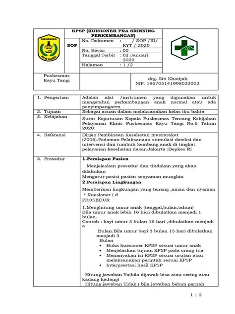 KPSP | PDF
