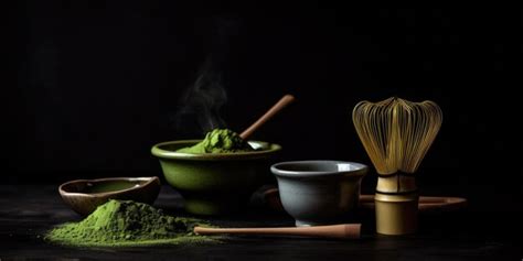 Premium Ai Image Fragrant Matcha Tea On The Table Generative Ai