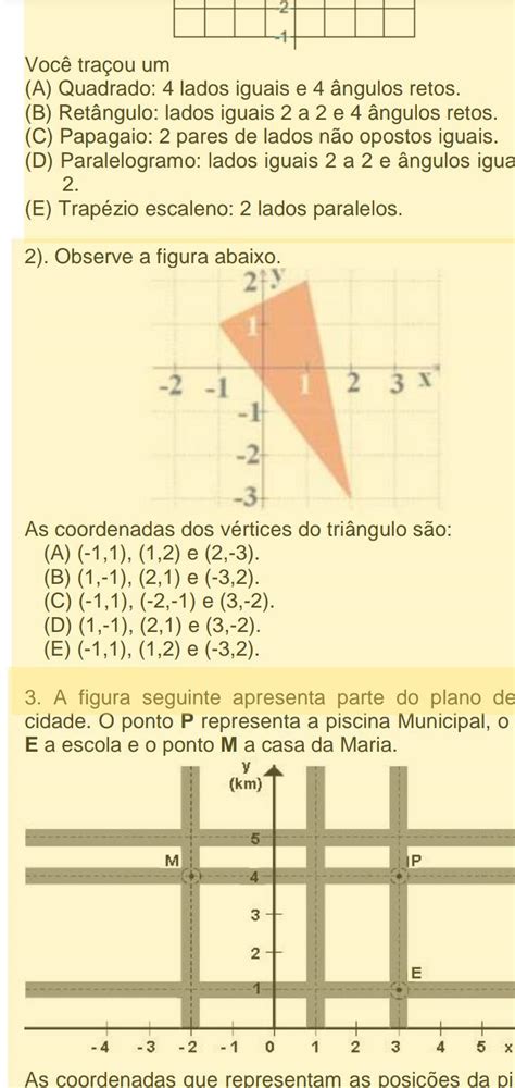 Observe A Figura Abaixo As Coordenadas Dos V Rtices Do Tri Ngulo