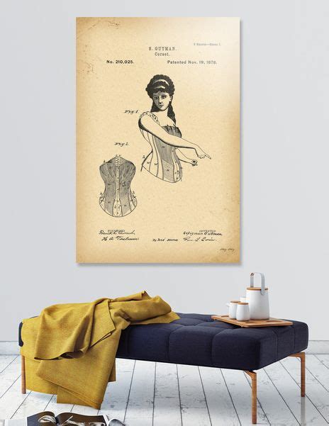 1878 Patent Corset History Fashion Invention Acrylic Glass Print By