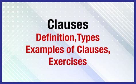 Types Of Clauses Clauses In English Grammar With Examples Mba Rendezvous