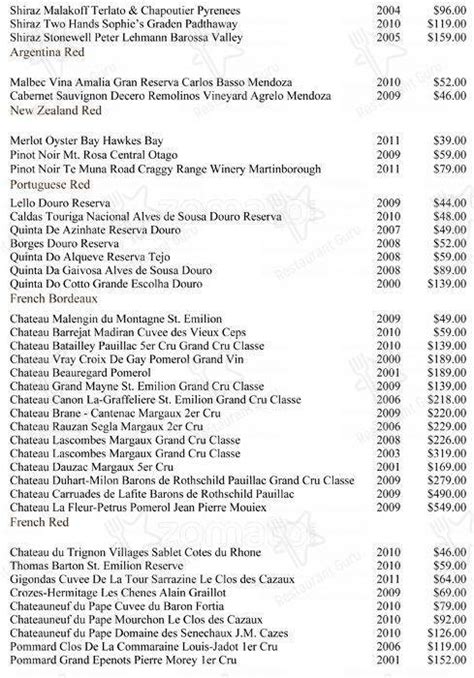 Menu At Rogues Restaurant Fine Dining Restaurant Mississauga