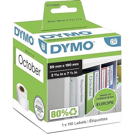 DYMO LW Etichette Multiuso LAF Originali 59 Mm X 190 Mm Rotolo Da 110