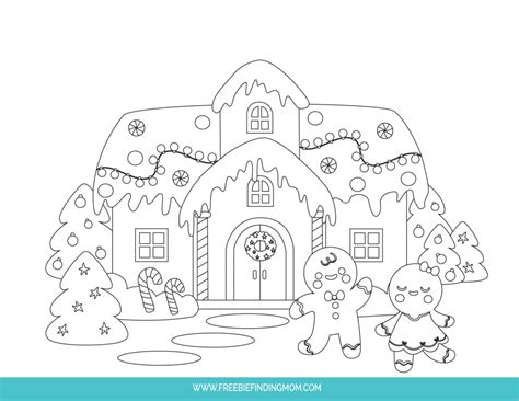 Free Christmas Coloring Sheets Printable PDF: Gingerbread House