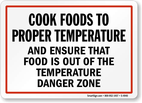 Cook Foods To Proper Temperature Sign Sku S 4940