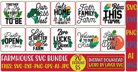 Farmhouse SVG Bundle Vol.4 Bundle · Creative Fabrica