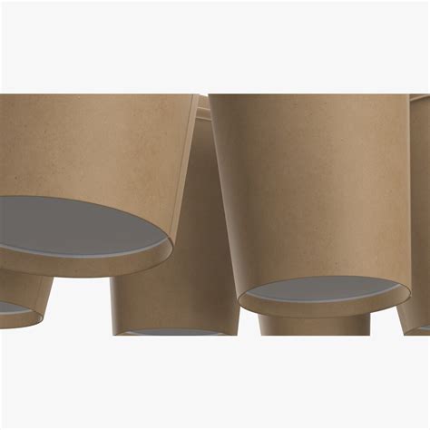 Biodegradable Medium Paper Coffee Cup Cardboard Lid With Holder 3d