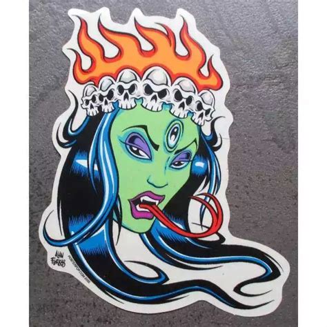 Viper Girl Sticker Womangreen Rockabilly Rock Sticker