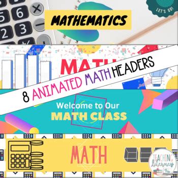 Animated Google Classroom Banners Headers Math Set By Teaching