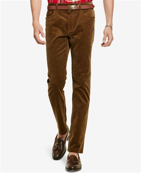 Polo Ralph Lauren Men S Straight Fit Stretch Corduroy Pants In Brown