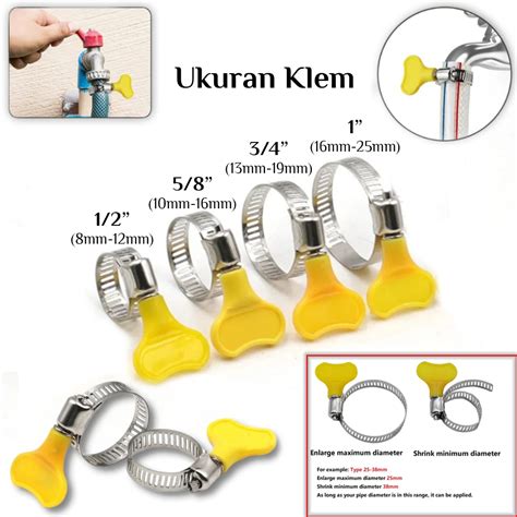 Jual 3 4 Stainless Klem Selang Kuping Hose Clamp 3 4 With Handle