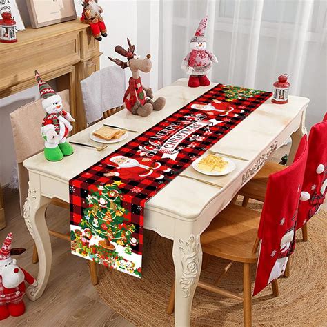 180x35CM Feliz Natal Papai Noel Corredor De Mesa Árvore De Poliéster