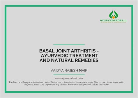 Basal Joint Arthritis-Ayurvedic Treatment, Diet, Exercises, Research ...