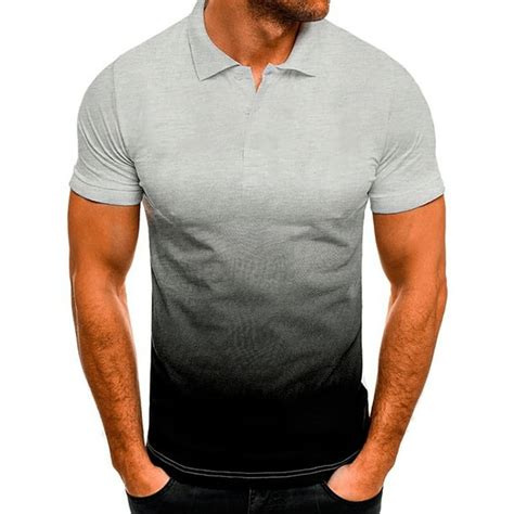 Puntoco Mens Clothing Clearance Mens Casual Sports T Shirt Lapel 3d