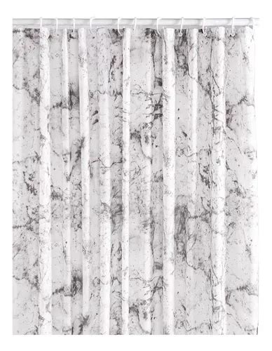 Cortina Para Baño Marmol Vianney Color Gris MercadoLibre