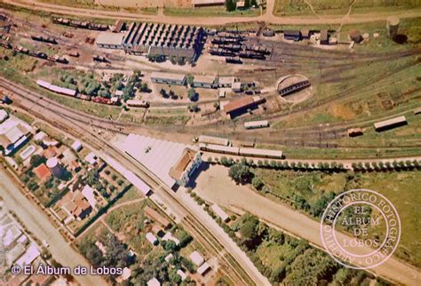 Estación Empalme Lobos vista aérea década de 1980